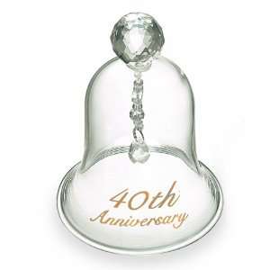  Russ 40th Anniversary Glass Bell, 4 Inch