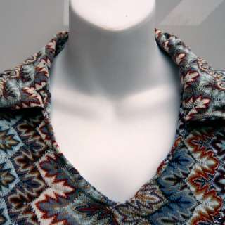 Textured Zig Zag Navajo Knit Bell Sleeve Crop Top / American Clothing 