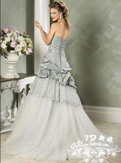 Embroidery Satin/ Lace / Voile/ Taffeta A Line Bride Wedding Dress 