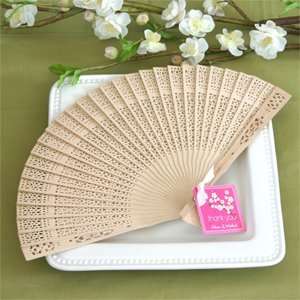  Sandalwood Fan in Glass Top White Box   Baby Shower Gifts 