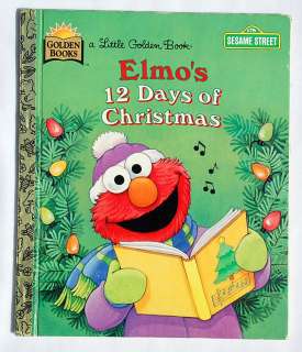 Sesame Street Book 1996 Golden ELMO 12 DAYS CHRISTMAS  