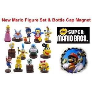 Figures of Mario, Koopa Troopa, Lemmy Koopa, Green Yoshi Egg, Yellow 