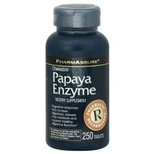  PharmAssure Papaya Enzyme, Chewable, Tablets 250 tablets 
