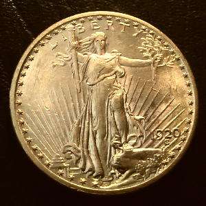 1920 Gold $20 Saint St Gaudens Double Dbl Eagle Coin ~ Choice BU 