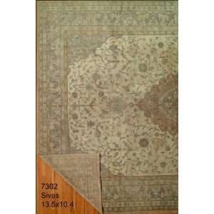    10x13 Hand Knotted Sivas Turkey Rug   104x135