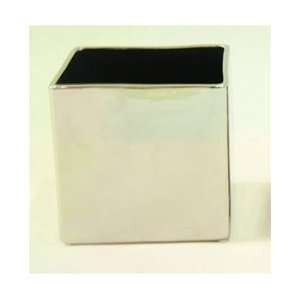  Ceramic Cube Vase 4x4x4   Shiny Silver Arts, Crafts 