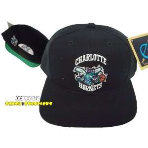  Charlotte Hornets Vintage Black Snapback Cap Hat Retro 