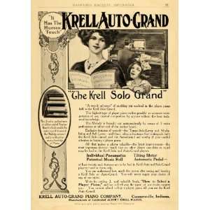  1909 Ad Albert Krell Auto Grand Piano Solo Mother Girl 