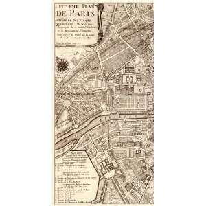 com Plan de la Ville de Paris, 1715 Poster by N De fer (19.50 x 39.25 