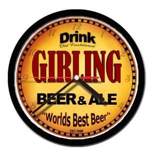  GIRLING beer and ale cerveza wall clock 