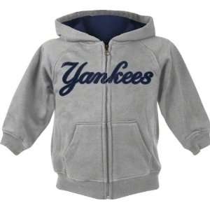  New York Yankees Grey Toddler Fleece Full Zip Hooded 