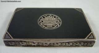 Antique Austrian Silver & Black Enamel Snuff Box  