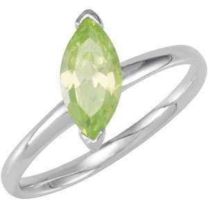  50882 Silver Size 09.00 Stackable Fashion Marquise Peridot 