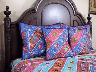 Elephant India Duvet Bedding Aari Embroidered Multicolor Bedspread 