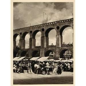  1937 Praca dos Arcos Market Rio de Janeiro Photogravure 