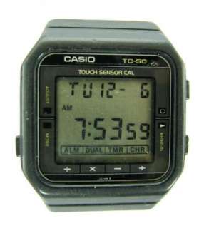 VINTAGE CASIO DIGITAL WATCH TC 50 STAINLESS STEEL BACK JAPAN TOUCH 