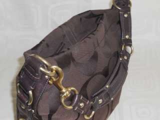 Coach 10620 Large Carly Signature With Leather Trim In Dark Brown WELL 
