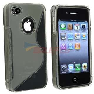 Smoke S Shape TPU Candy Case Cover+Privacy LCD for iPhone 4 s 4s G New 