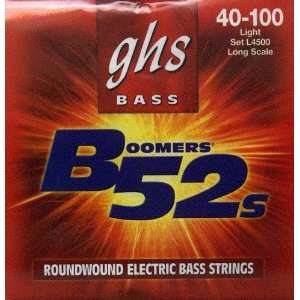  GHS Electric Bass 4 String Boomer 52s 34 Scale, .040 