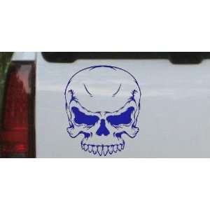 Mean Looking Skull Skulls Car Window Wall Laptop Decal Sticker    Blue 