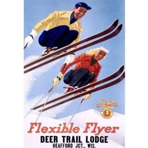   Mauer   1954 Deer Lodge Flexible Flyer Ski Giclee on acid free paper