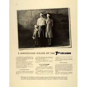   Blindfold Family Child 5th Column   Original Print Ad