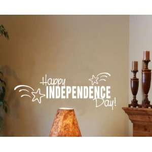 Happy Independence Day 4th of July Patriotic Vinyl Wall Decal Sticker 