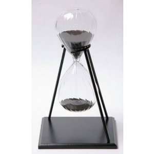  60 Min Twisted Modern Glass Timer on Stand Black or White 