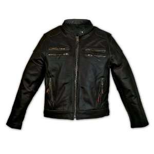  Interstate Leather Ladies Gangster Jacket (Black, Small) Automotive