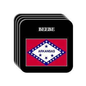 US State Flag   BEEBE, Arkansas (AR) Set of 4 Mini Mousepad Coasters