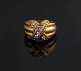 Vintage Tiffany & Co. Diamond X Band 18k Ring  