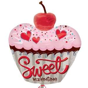   Sweet Valentines Day Cupcake Jumbo Foil Balloon 