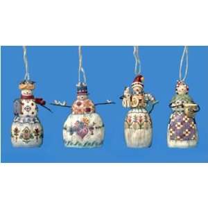  Large Snowman Hanging Ornament   Set of 4