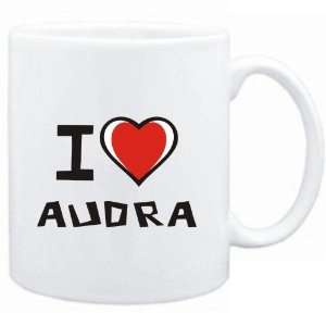  Mug White I love Audra  Female Names