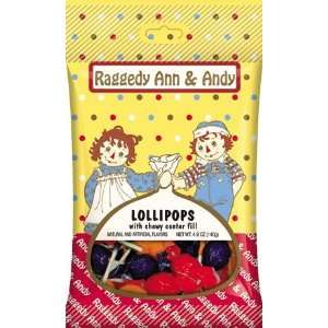 Raggedy Ann & Andy Lollipops with Chewy Center Fill Candy  
