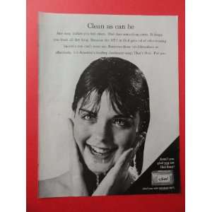  Dial Soap,1964 print advertisement (girl bathing, clean as 