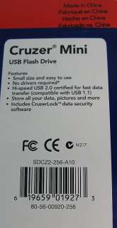 SanDisk Cruzer Mini USB Flash Drive 256MB AS IS BROKEN  