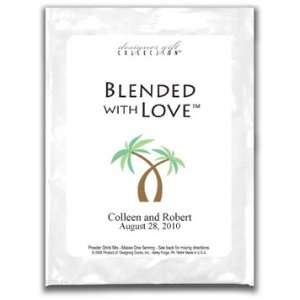 Cappuccino Wedding Favor   Blended With Love   Swaying Palm Trees
