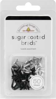Tuxedo Doodlebug Sugar Coated Brads 1/4 50/Pkg SUGRBA 1463  