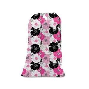 College Girl Laundry Bag   Pink & Black Floral
