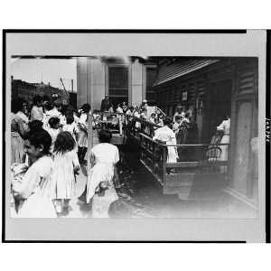  Girls waiting in line at bath house,New York City