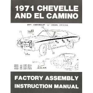  1971 CHEVROLET CHEVELLE EL CAMINO Assembly Manual Book 