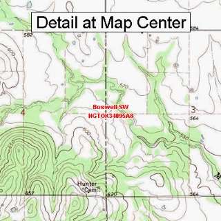 USGS Topographic Quadrangle Map   Boswell SW, Oklahoma (Folded 