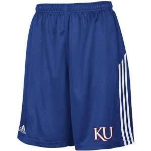   Kansas Jayhawks Royal Blue 3 Stripe Mesh Shorts