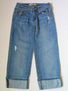 OLD NAVY Girls Distressed Boyfriend Cropped Capri Jeans Pants, 10 
