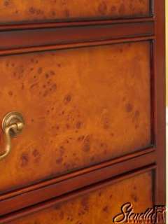 20350 Gorgeous Burl Walnut Leather Top Tall File Cabinet ~ New  