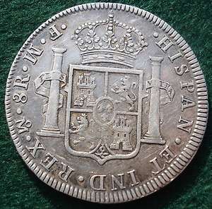 RARE SPANISH COLONIAL MEXICO 1772 FM INVERTED 8 REALES VERY FINE KM 