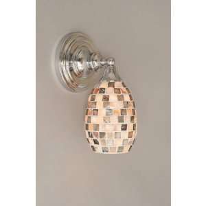  11 One Light Wall Sconce with Seashell Glass in Chrome 