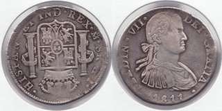1811 MEXICO SPANISH FERDINAND VII 2 REALES ~ SILVER  