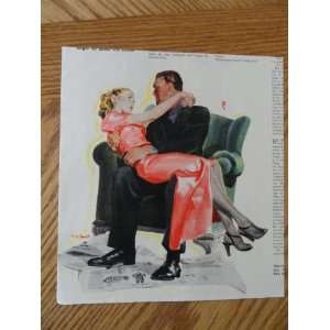 Beall, Color Illustration, 30s Print Art (woman sitting in mans 